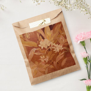 Bolsa De Papel Detalle floral Art Nouveau de Alphonse Mucha