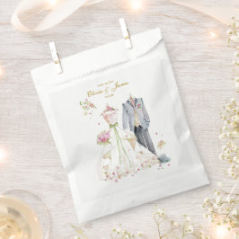 Bolsa De Papel Detalles personalizados Novia y Novio 