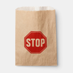 BOLSA DE PAPEL DETENER RÓTULO