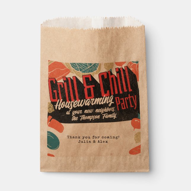 Bolsa De Papel Día de Acción Amistosa Casa Calentador BBQ Acción  (Anverso)