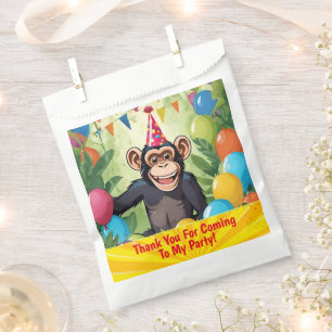 Bolsa De Papel Día de cumpleaños de la jungla salvaje de Chimpanz