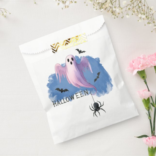 Bolsa De Papel Día de Muertos Fantasma con Araña (Sellado)