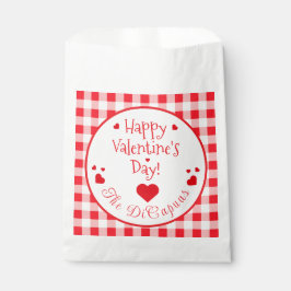 Bolsa De Papel Día de San Valentín Corazones Rojo Vichy Rojo