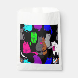 Bolsa De Papel día de San Valentín gatos coloridos
