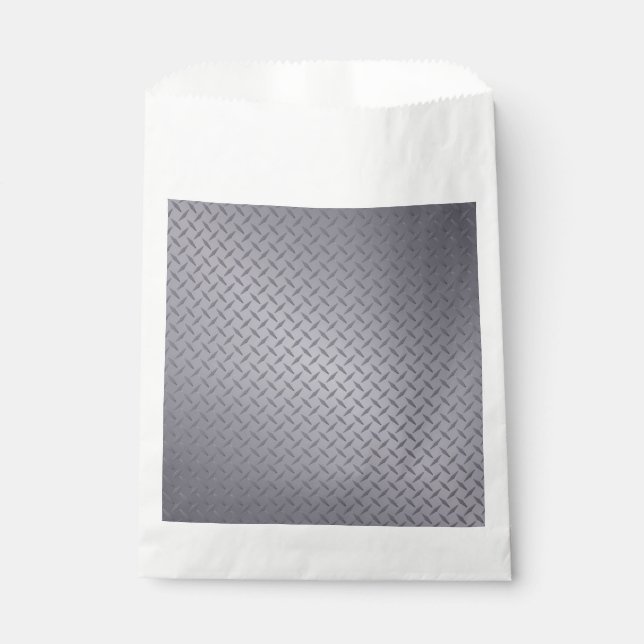 Bolsa De Papel Diamante de placa de acero gris (Anverso)