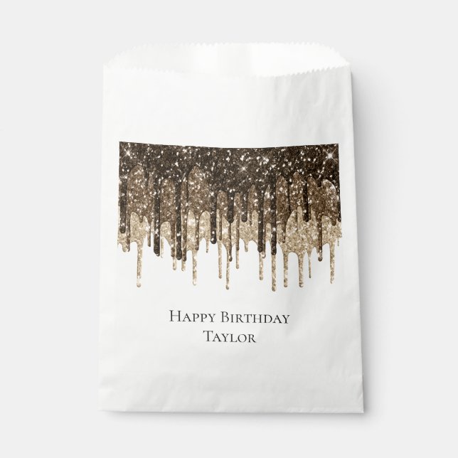 Bolsa De Papel Días de nacimiento del Purpurina de helado de choc (Anverso)