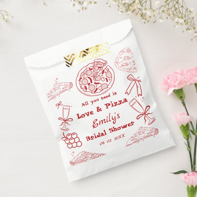 Bolsa De Papel Dibujado a mano es amor y Despedida de soltera de  (Sellado)