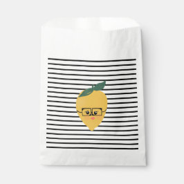 Bolsa De Papel Dibujo animado divertido de limón amarillo lindo