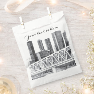 Bolsa De Papel Dibujo de lápiz de puente de metro