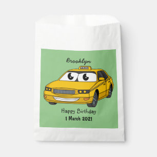 Bolsa De Papel Dibujo ilustrativo de divertido taxi amarillo lind