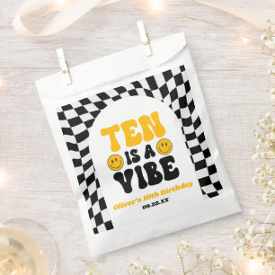 Bolsa De Papel Diez Es Una Fiesta Retro Décimo Décima Cumpleaños