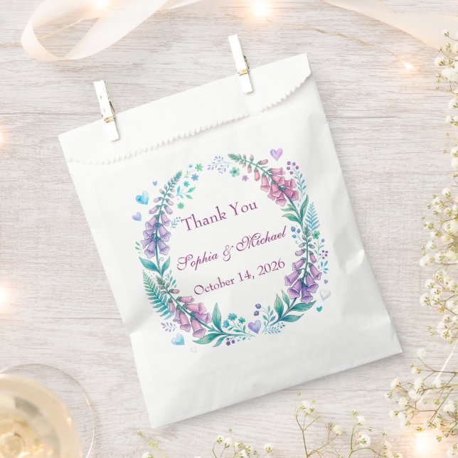 Bolsa De Papel Digitalis romántica de bodas de zorro (Cortado)