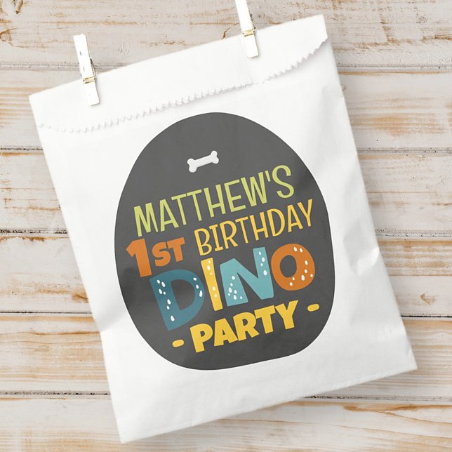 Bolsa De Papel Dino Dino Dinosaurio moderno: Aniversario de la ni (Subido por el creador)