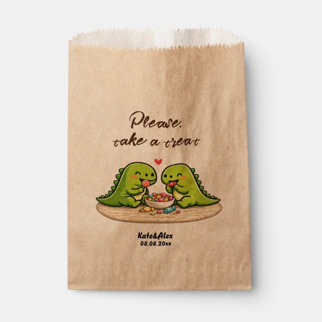 Bolsa De Papel Dino genial comiendo dulces (Anverso)