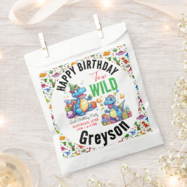 Bolsa De Papel Dino salvaje Fiesta Dinosaurio segundo cumpleaños