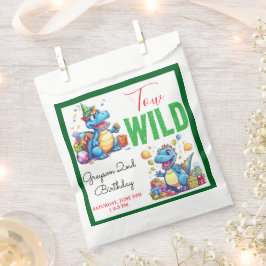 Bolsa De Papel Dino salvaje Fiesta Dinosaurio segundo cumpleaños