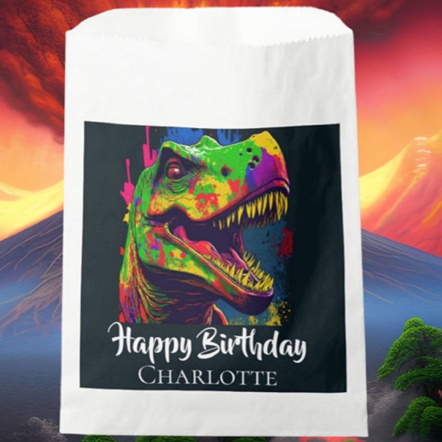 Bolsa De Papel Dino T- Rex Cumpleaños (Bring your dream party to life with our selection of quality Dinosaur themed party supplies)