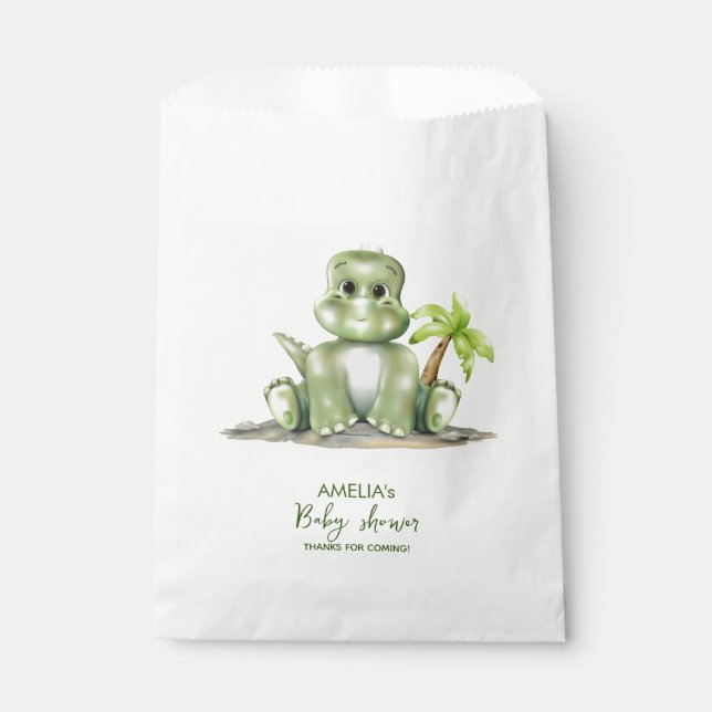 Bolsa De Papel Dinosaur Baby Shower (Anverso)