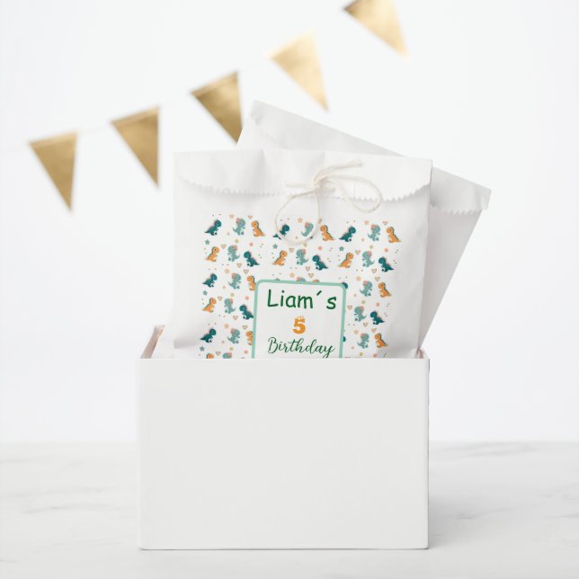 Bolsa De Papel Dinosaur Party Favor Bags (Fiesta)