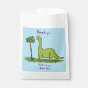Bolsa De Papel Dinosaurio de dibujos animados brontosaurio verde