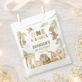 Bolsa De Papel Dinosaurio One-A-Saurus Primer Fiesta de cumpleaño