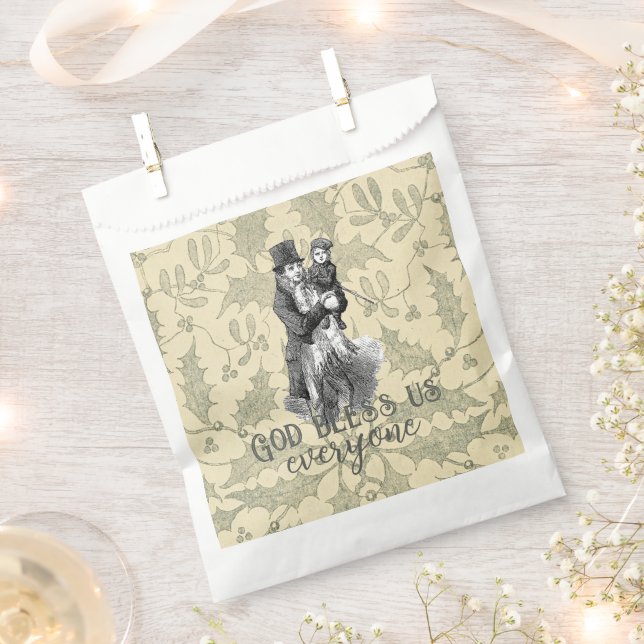 Bolsa De Papel Dios nos bendiga a todos Dickens Canción de Navida (Cortado)