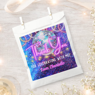 Bolsa De Papel Disco Ball Bright Neon Pink GIGHT Gracias