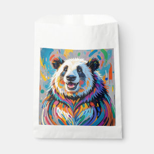 Bolsa De Papel Diseño de arte de animal panda abstracto colorido