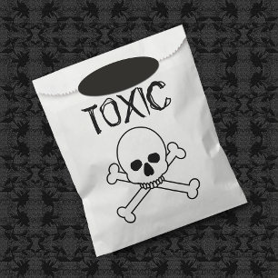 Bolsa De Papel Diseño De Calavera Tóxica Y Hueso Cruzado