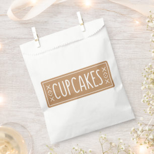 Bolsa De Papel Diseño de emblema de panadería de cupcakes vintage