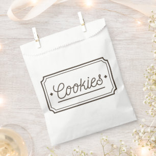 Bolsa De Papel Diseño de emblema de panadería de galletas filigra