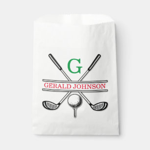 Bolsa De Papel Diseño de monograma de golf personalizado minimali