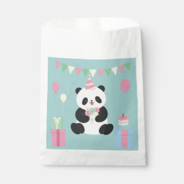 Bolsa De Papel Diseño de panda dulce menta y rosa