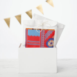 Bolsa De Papel diseño de un patrón rojo y azul