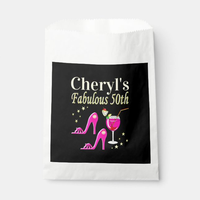 BOLSA DE PAPEL DISEÑO DIVA DE 50 CUMPLEAÑOS DE ROSA POPULAR (Anverso)