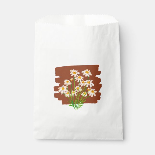 Bolsa De Papel Diseño floral rústico sobre fondo marrón (Anverso)