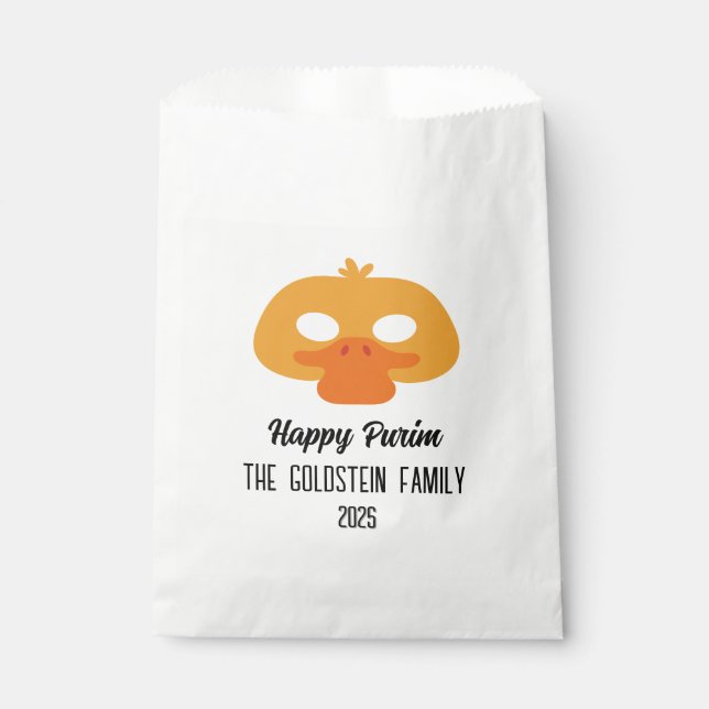 Bolsa De Papel Disfraz de máscaras de pato purim (Anverso)