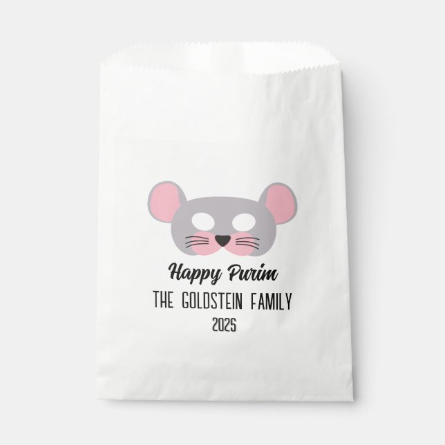 Bolsa De Papel Disfraz de máscaras de ratón purim (Anverso)