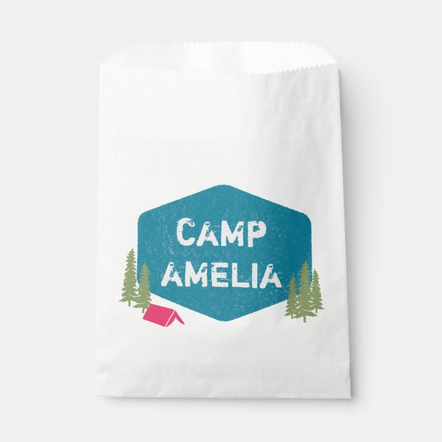 Bolsa De Papel Diversión Única Personalizada Campamento Fiesta de (Anverso)