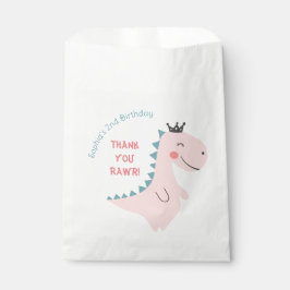 Bolsa De Papel Divertida fiesta de cumpleaños de dinosaurios Verd