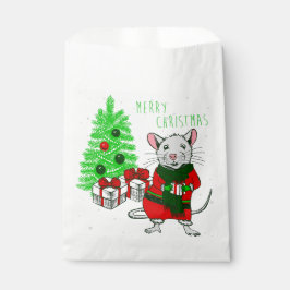 Bolsa De Papel divertida rata de árbol de navidad
