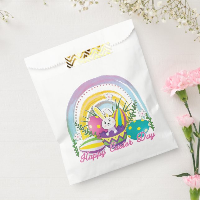 Bolsa De Papel Divertido conejo feliz día de Pascua (Sellado)