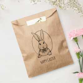 Bolsa De Papel Divertido conejo vintage personalizado feliz Pascu