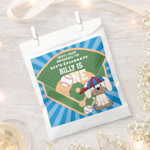 Bolsa De Papel Divertido de Béisbol lindo perro cachorro primer c