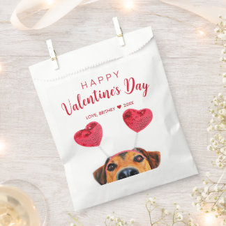 Bolsa De Papel Divertido El día de San Valentín lindo Perro Coraz
