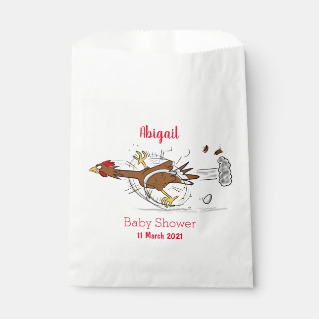 Bolsa De Papel Divertido ilustracion de pollo fresco y personaliz (Anverso)