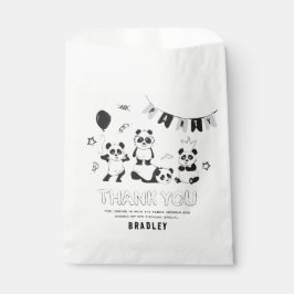 Bolsa De Papel Divertido Panda Moderno Gracias Niños Cumpleaños