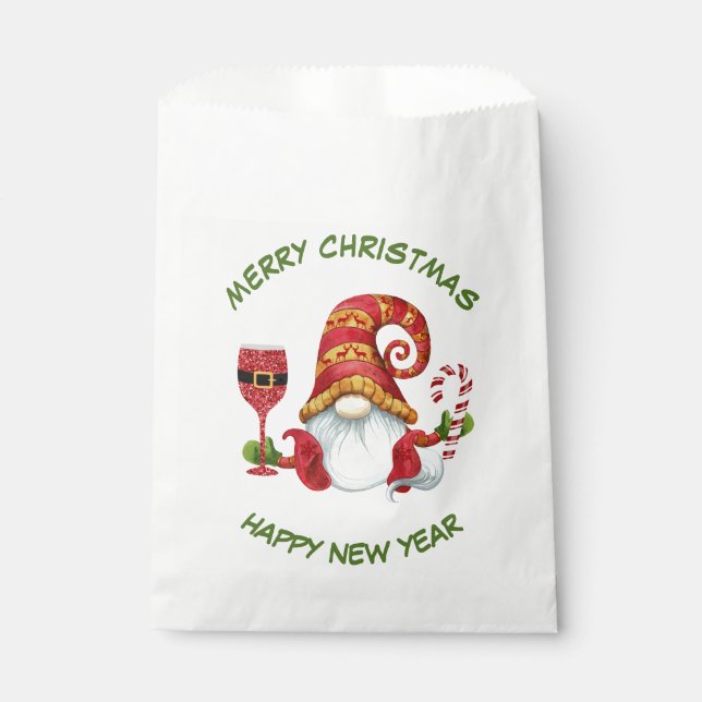 Bolsa De Papel Divertido partido de Navidades de Gnome favorece a (Anverso)