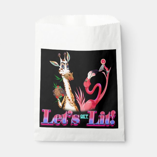 Bolsa De Papel Divertido Vamos a conseguir un dúo de animales lis (Anverso)