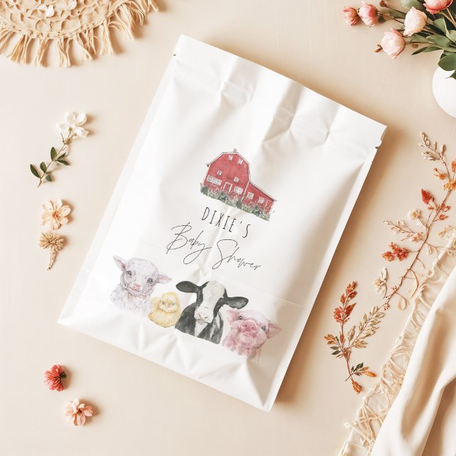 Bolsa De Papel DIXIE Cute Country Red Barn Baby Animales (Subido por el creador)